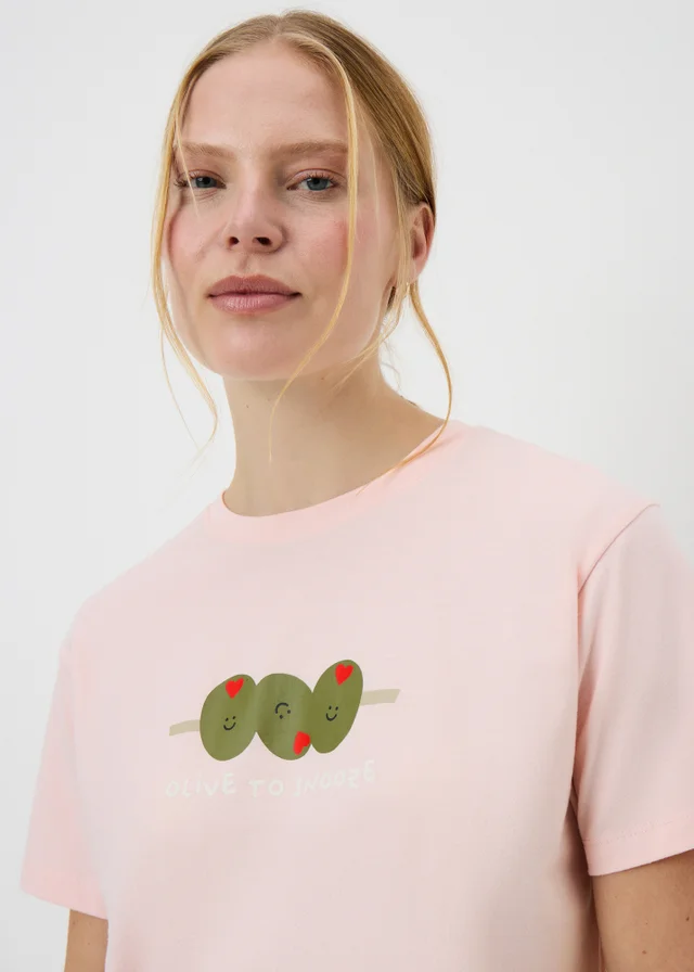 Pink Olive Cuffed Pyjama Set