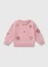 Girls Pink Flower Soft Sweatshirt (1-7yrs) - 1-1.5 Yrs Image 1
