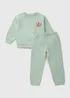 Girls Sage Mushroom Happiness Sweatshirt & Jogging Bottom Set (1-7yrs) - Age 4 - 5 Years Image 1