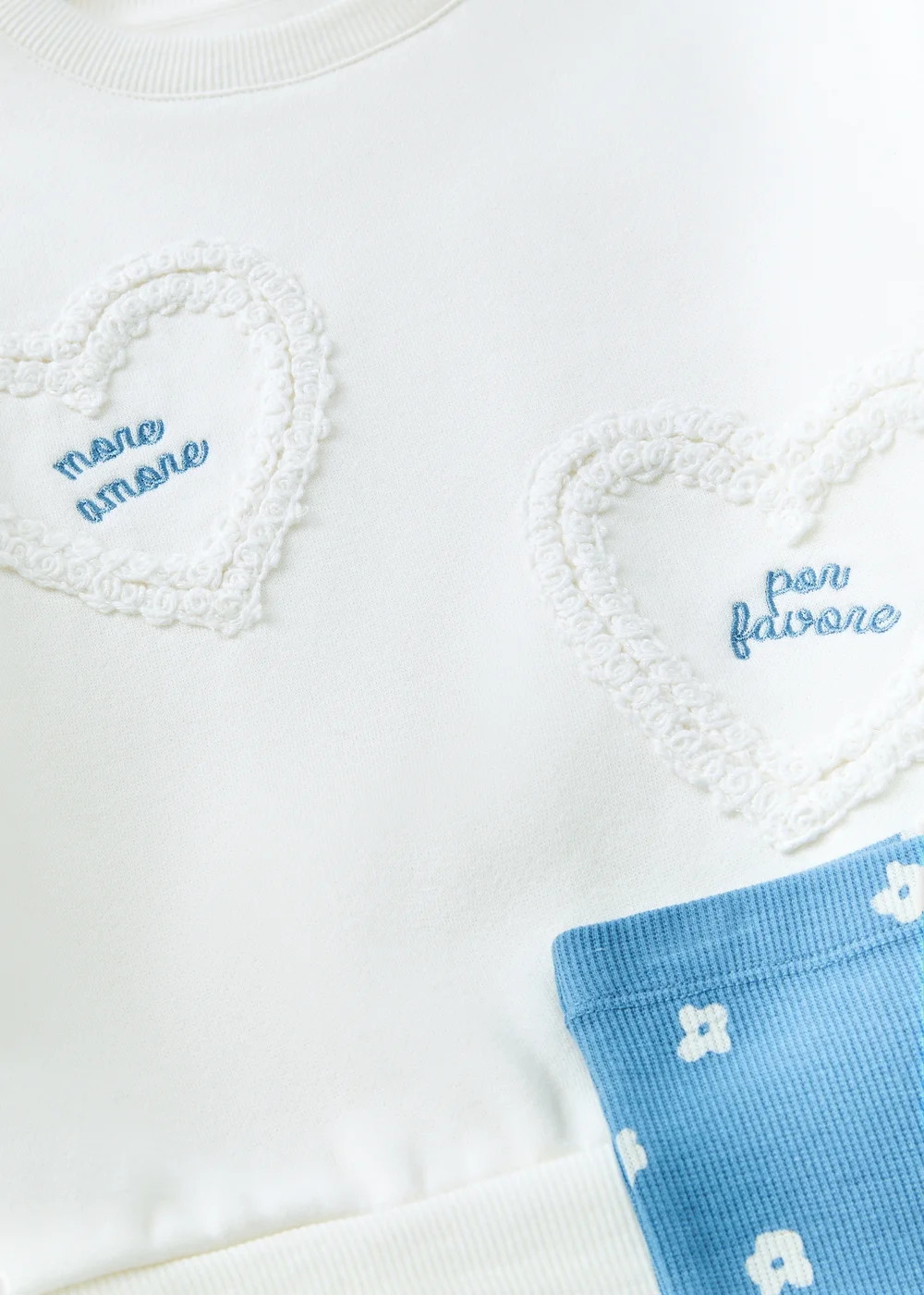 Girls Blue Lace Heart Sweatshirt & Flare Set (1-7yrs) - Age 2 - 3 Years Image 2