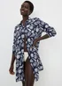 Navy Shell Print Beach Shirt - Medium Image 1