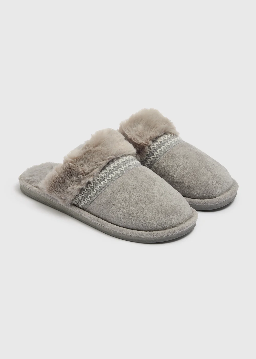 Grey Snug Mule Slippers - Small Image 1