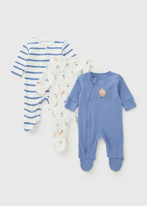 3 Pack Baby Layette Sleepsuits (0-12 Mnths) - First Size Image 1