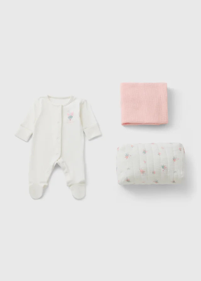 Baby Pink Mouse Sleepsuit Gift Set (Newborn-3mths)