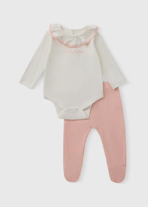Baby Girls Little Sister Top And Leggings Set (0-12 Mnths) - First Size Image 1