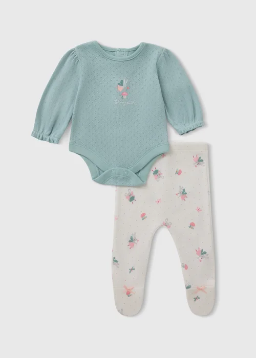 Baby Pink Top and Leggings Set (Newborn - 12 Months) - First Size Image 1