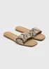 Neutral Snake Print Mule Sandals - Size 4 Image 1