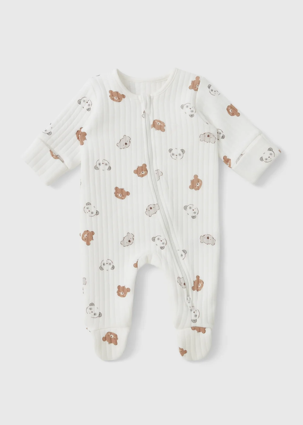 Baby White Bear Wadded Sleepsuit (Newbron-12mths) - First Size Image 1