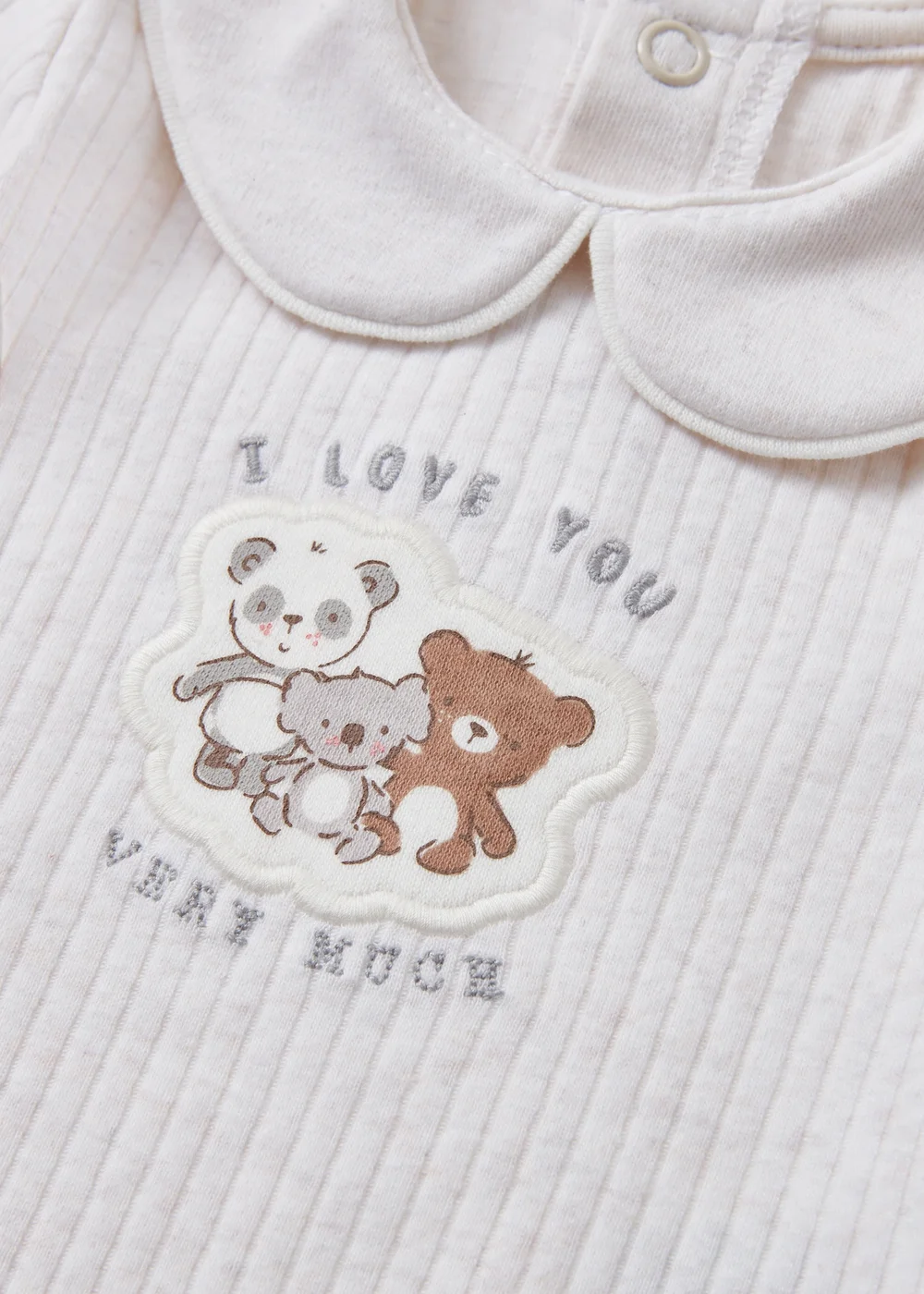 2 Piece Baby Grey Bear Ribbed Top & Legging Set (Newborn-12mths) - First Size Image 2