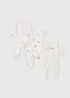 3 Pack White Bear Layette Sleepsuits (Newborn-12mths) - First Size Image 1