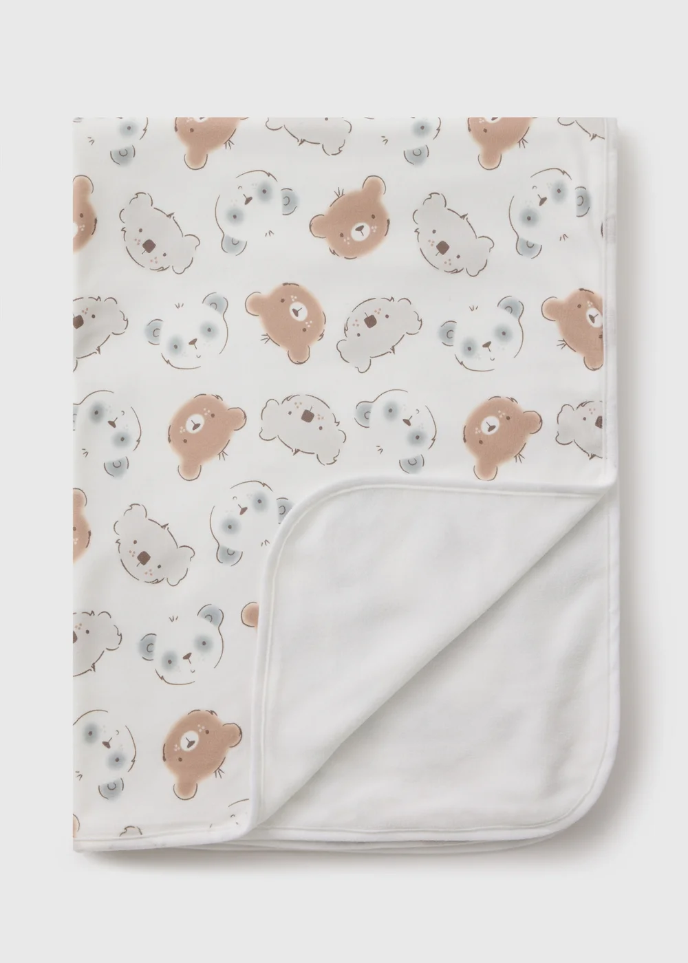 Baby White Bear Print Blanket - One Size Image 2