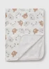 Baby White Bear Print Blanket - One Size Image 2