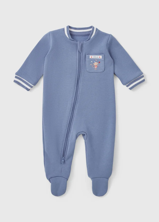 Baby Blue Preppy Sleepsuit (Newborn-12mths)