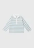 Girls Blue Stripe Rugby Top (1-7yrs) - 1 to 1 half years Image 1