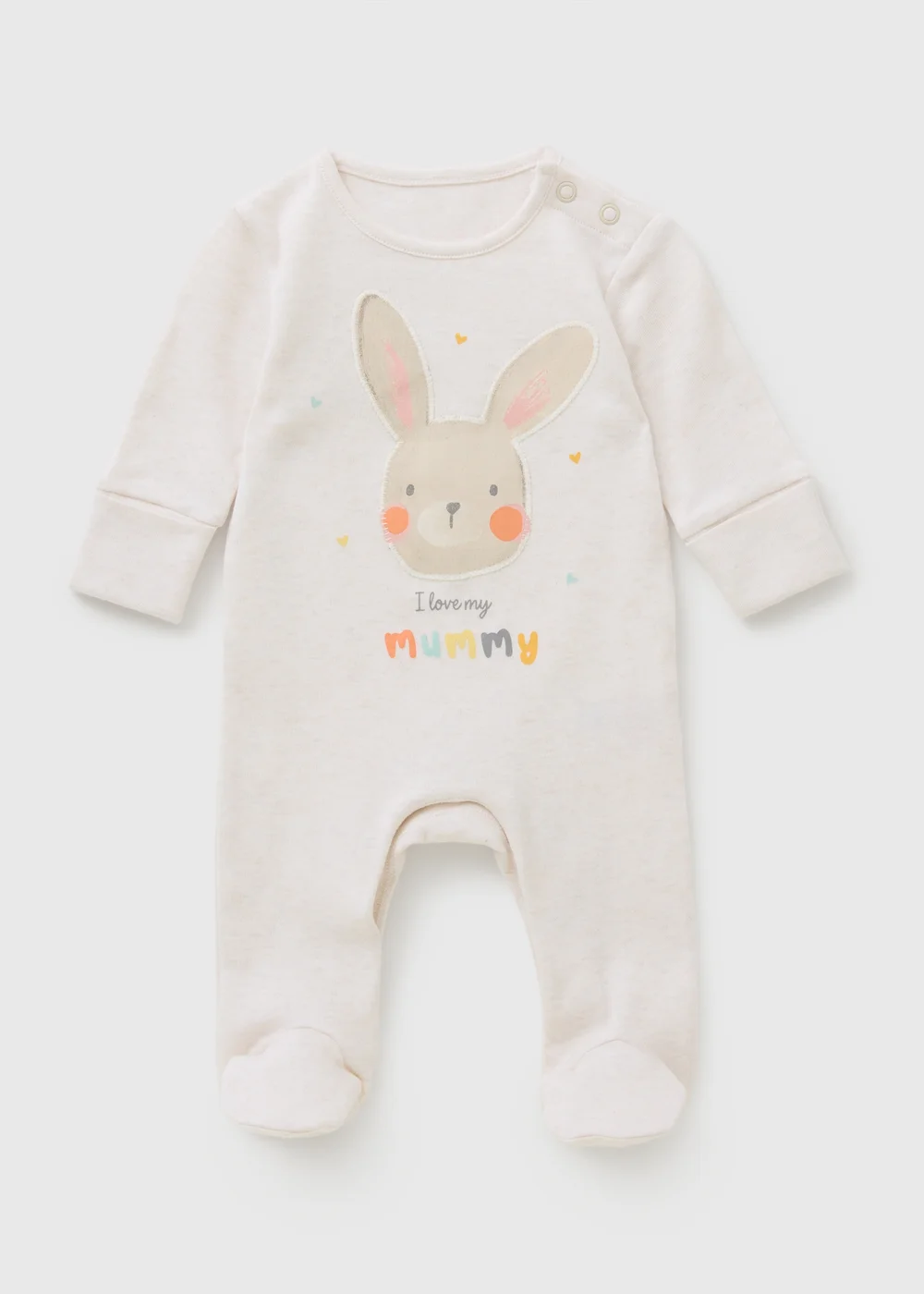 Baby Oatmeal Bunny Mummy Sleepsuit (Newbron-18mths) - Up to 1 Month Image 1