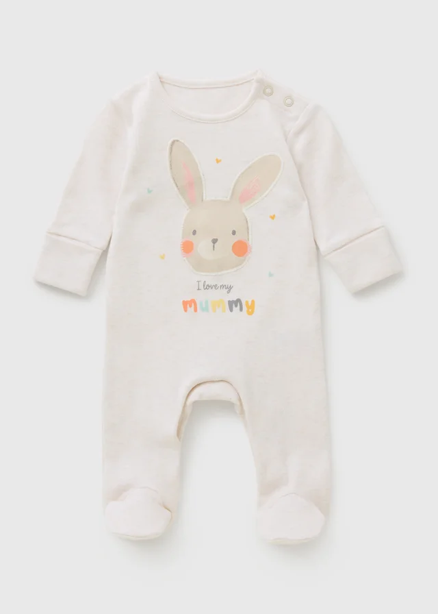 Baby Oatmeal Bunny Mummy Sleepsuit (Newbron-18mths)