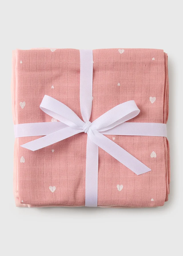 3 Pack Pink Muslin Squares