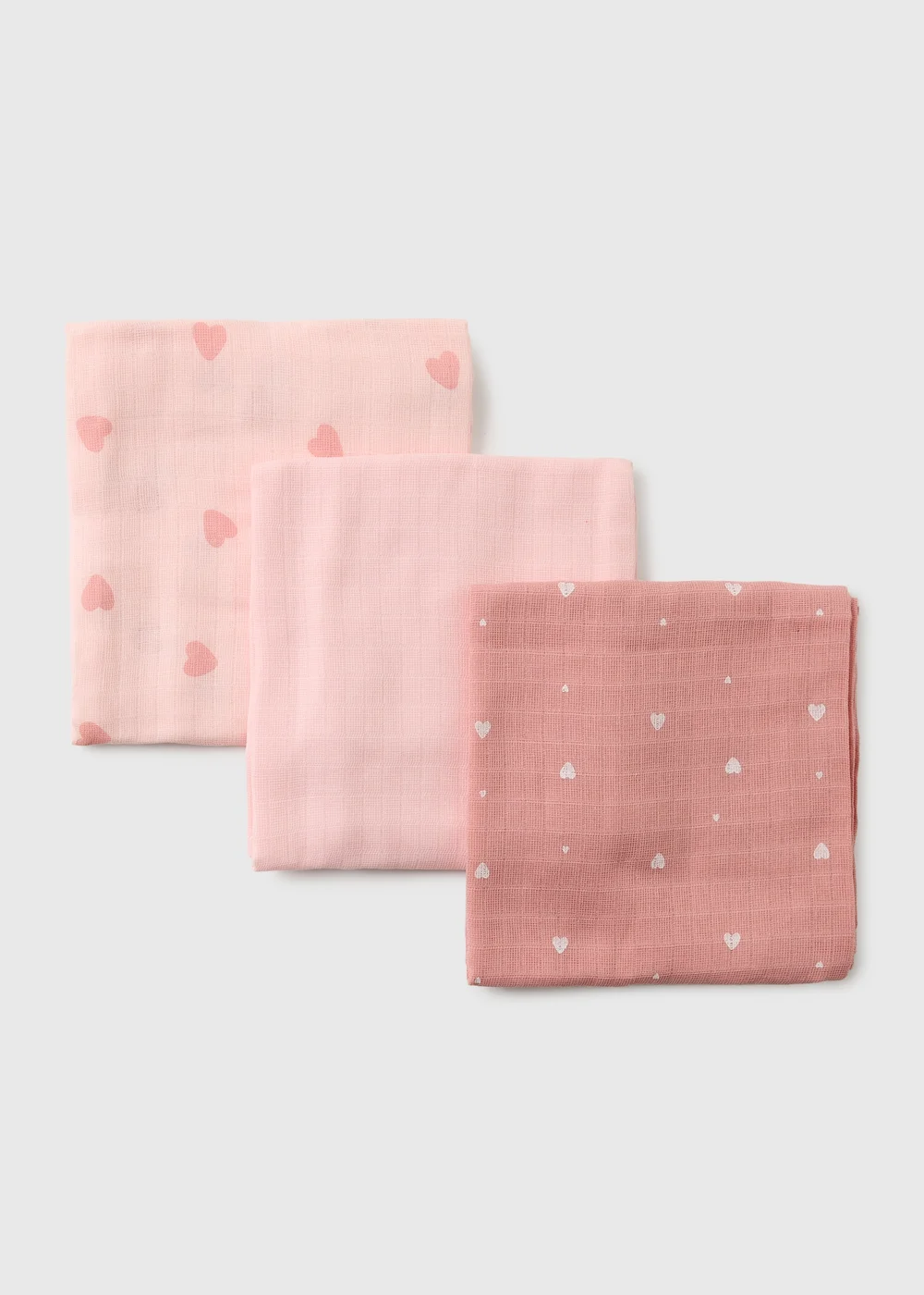 3 Pack Pink Muslin Squares - One Size Image 2
