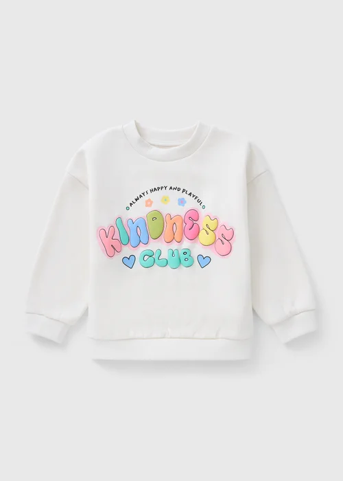 Girls White Kindness Sweatshirt (1-7yrs) - 1-1.5 Yrs Image 1