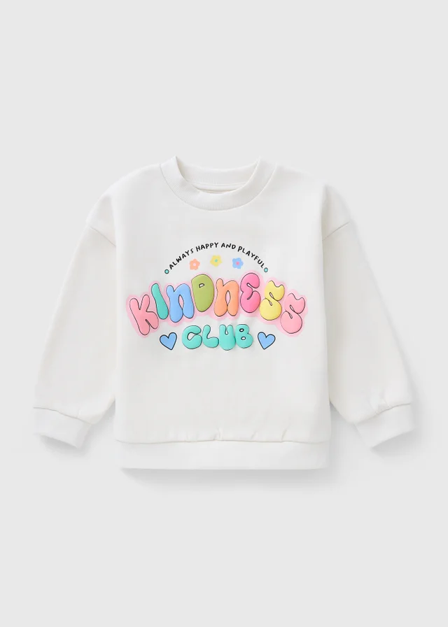 Girls White Kindness Sweatshirt (1-7yrs)