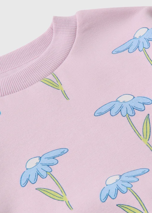 Girls Lilac Flower Sweatshirt (1-7yrs) - 1-1.5 Yrs Image 2