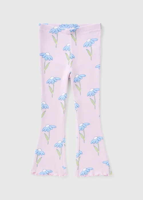 Girls Lilac Flower Flared Pants (1-7 Years) - 1 to 1 half years Image 1