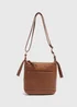 Tan Faux Leather Messenger Bag - One Size Image 1