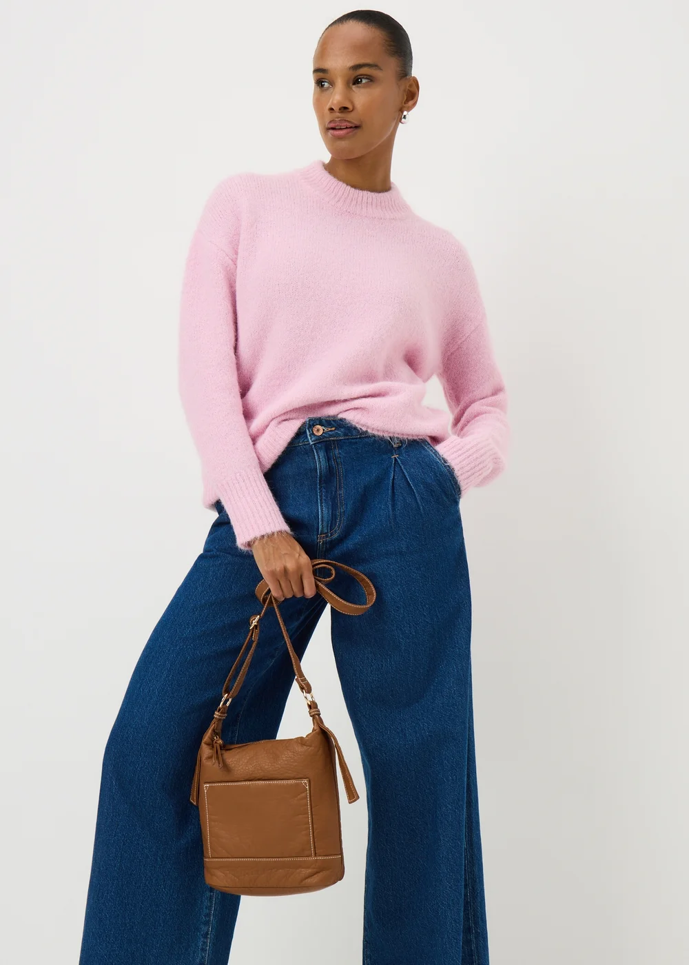 Tan Faux Leather Messenger Bag - One Size Image 2