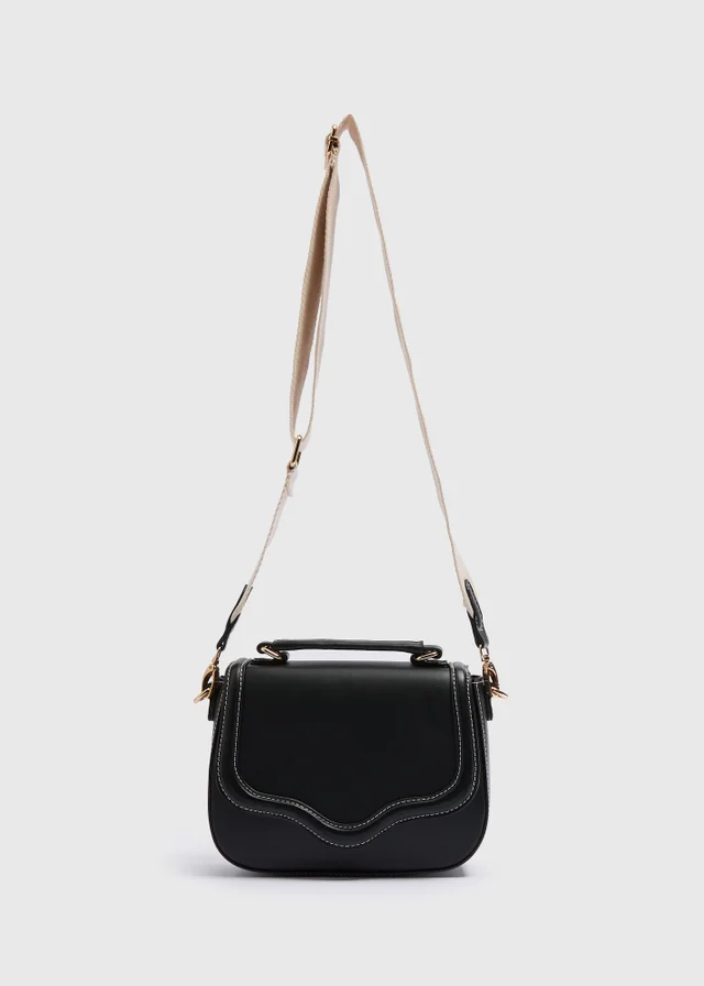 Black Top Handle Cross Body Bag