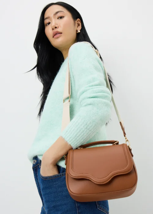 Tan Top Handle Crossbody Bag - One Size Image 2
