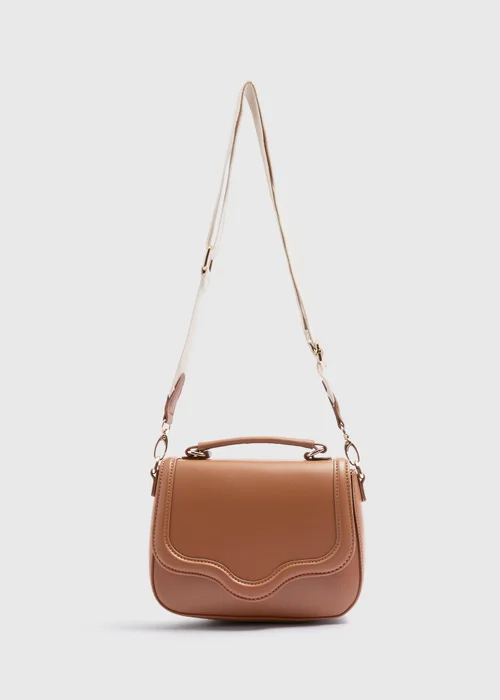 Tan Top Handle Crossbody Bag - One Size Image 3
