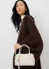 Cream Weave Top Handle Cross Body Bag - One Size Image 1