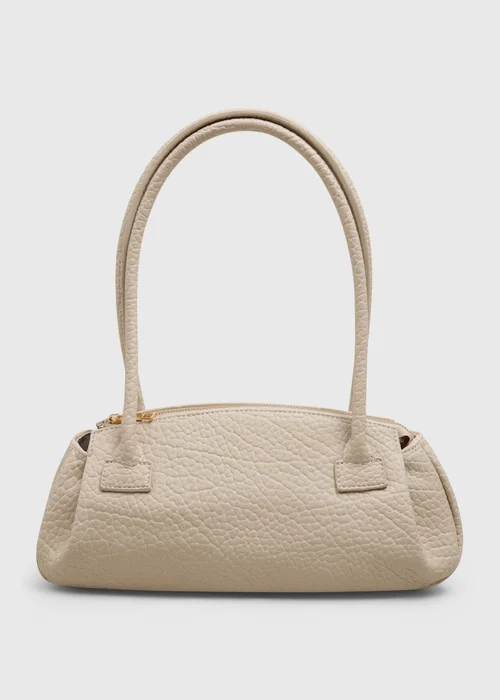 Cream Textured Shoulder Bag - One Size Image 2