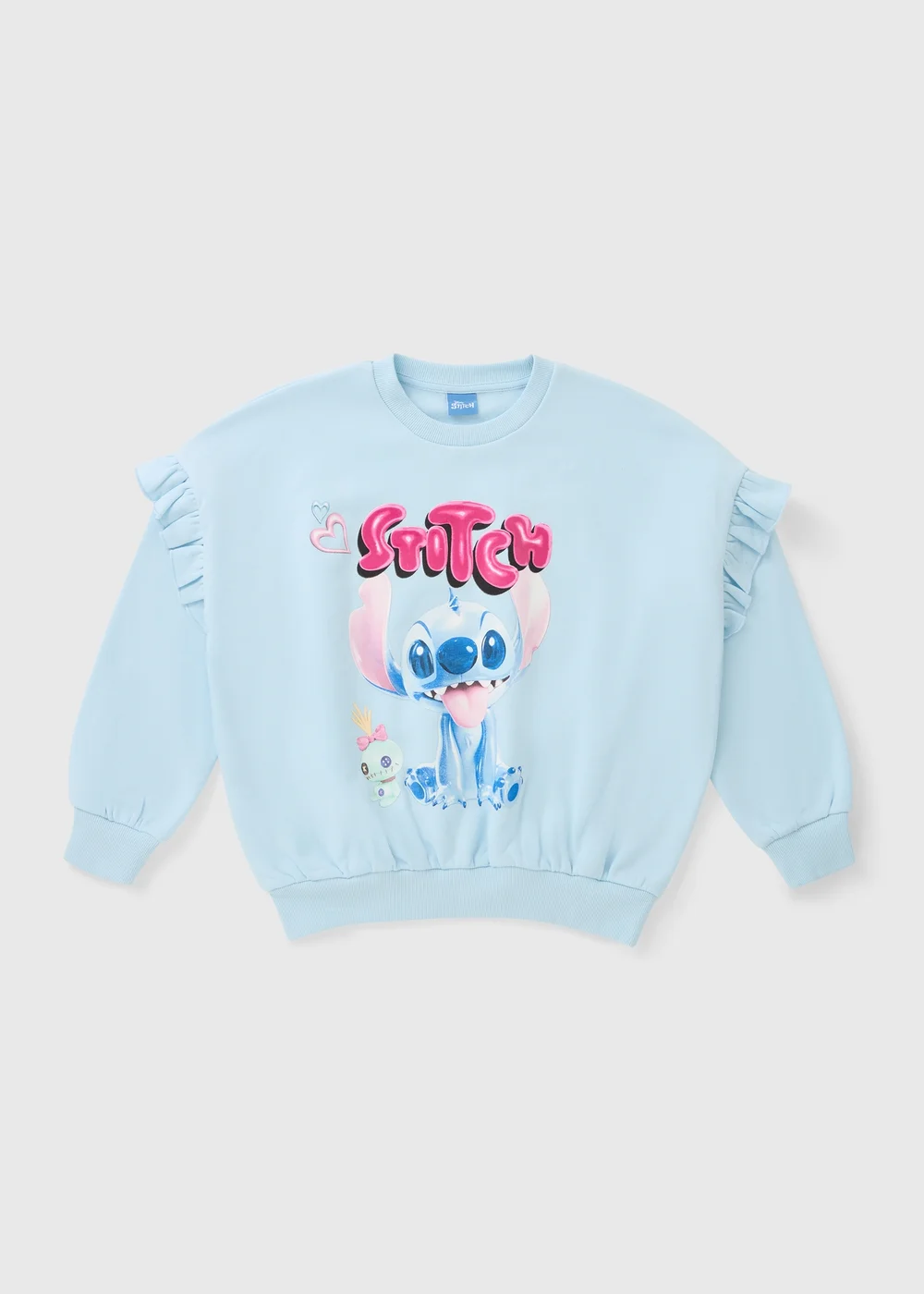 Disney Girls Blue Stitch & Scrump Sweatshirt (4-13yrs) - 4 Yrs Image 1