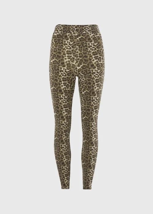 Brown Leopard Print Jeggings - Size 16 Image 4