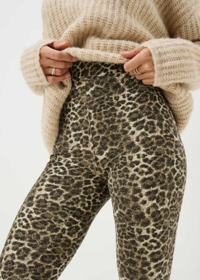 Brown Leopard Print Jeggings