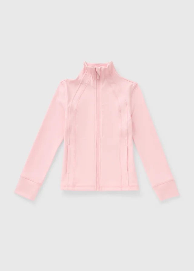 Girls Light Pink Sports Zip Jacket (7-15yrs)