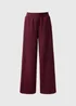 Burgundy Piped Scuba Co-Ord Wide Leg Trouser - Size 18 29 leg Image 4