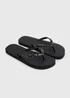 Black Diamante Flip Flops - Small Image 1