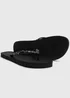 Black Diamante Flip Flops - Small Image 2