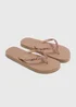 Gold Diamante Flip Flops - Small Image 1