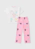 Harry Potter Girls Pink Hogwarts Pyjama Set (5-13yrs) - Age 5 Years Image 1