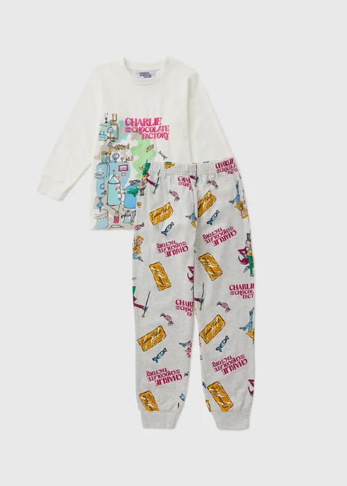 Kids White Charlie And The Chocolate Factory Pyjama Set (1-7yrs) - 1 to 1 half years Image 1
