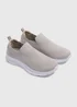 Light Grey Knitted Slip On Trainers - Size 5 Image 1