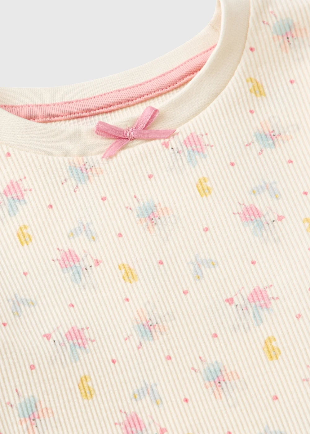 Girls Cream Ballerina Mouse Long Pyjama Set (1-7yrs) - 1 to 1 half years Image 2