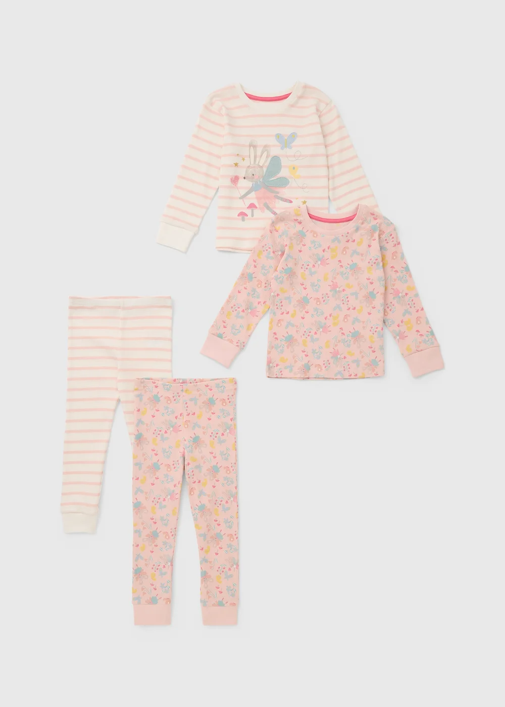 2 Pack Girls Pink Ballerina Mouse Long Pyjama Set (1-7yrs) - 1 to 1 half years Image 1