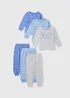 3 Pack Boys Blue Bear Stripe Pyjama Sets (1-7yrs) - 1 to 1 half years Image 1