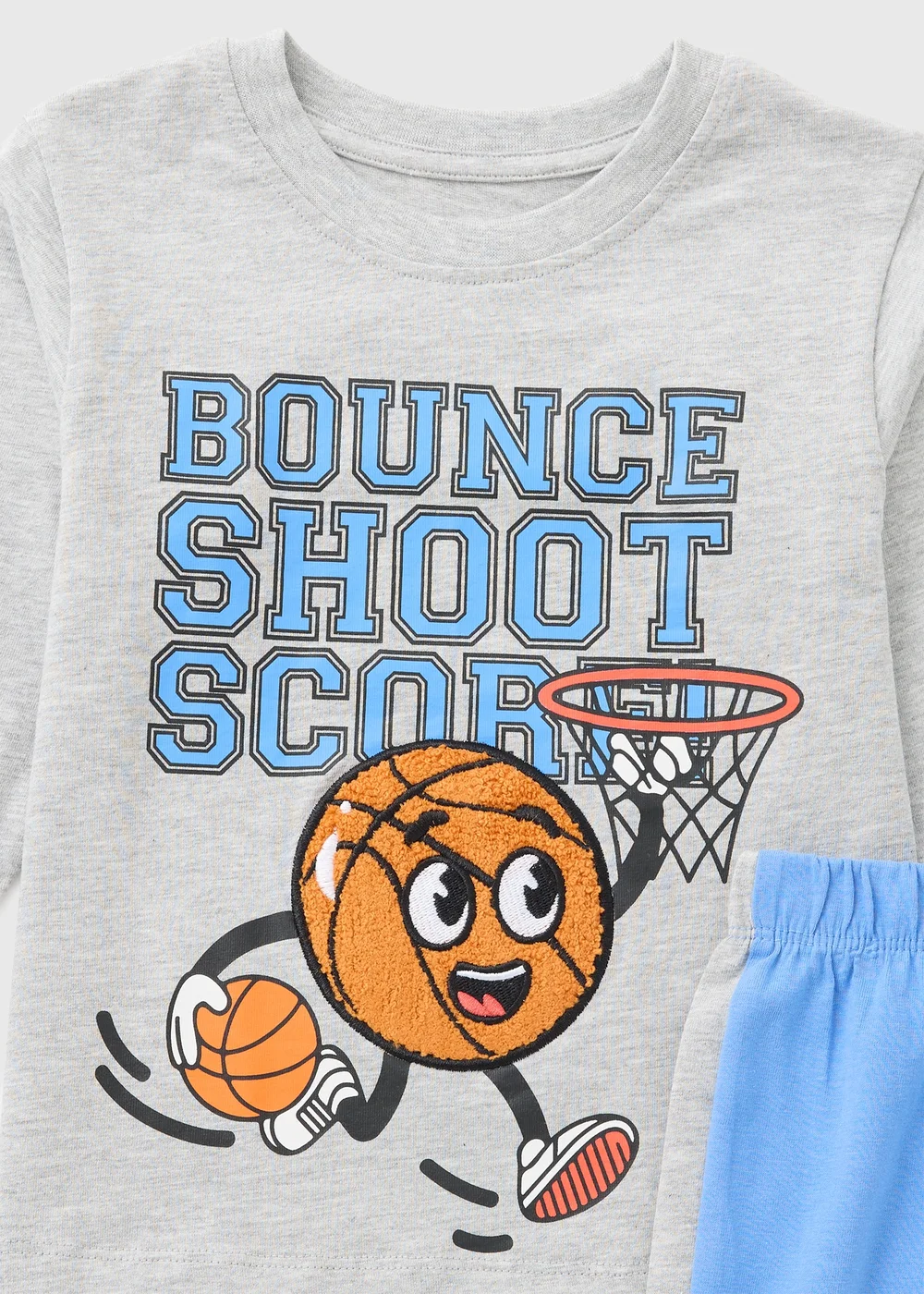 Kids Grey Basketball Long Pyjama Set (1-7yrs) - 1 to 1 half years Image 2