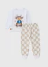 Boys White Bear Checkerboard Long Pyjama Set (1-7yrs) - 1 to 1 half years Image 1