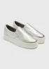 Silver Metallic Platform Slip On Shoes - Size 3 Image 1